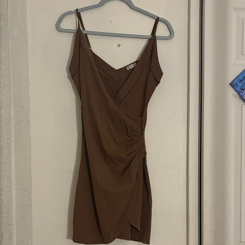 Free People Brown V-Neck Jumpsuit
